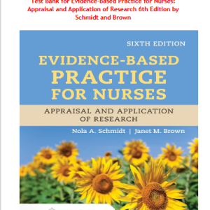 Test Bank for Evidence-Based Practice for Nurses: Appraisal and Application of Research 6th Edition by Schmidt and Brown