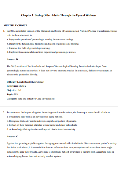 Test Bank for Nursing for Wellness in Older Adults 9th Edition By Carol A Miller - Image 2